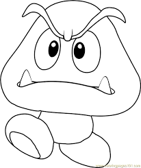 Download this adorable dog printable to delight your child. Goomba Coloring Page For Kids Free Super Mario Printable Coloring Pages Online For Kids Coloringpages101 Com Coloring Pages For Kids