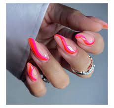 The bright hues and the bold designs are used in summer time nail art. Swirl Nails For Summer Nails Ideas Short Nail Design