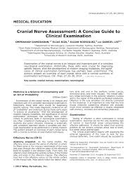 Pdf Cranial Nerve Assessment A Concise Guide To Clinical