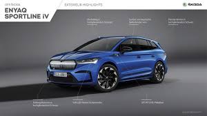 Škoda enyaq sportline iv salons lepojas ar dinamisku dizainu, kas saglabā maksimālu komfortu. Skoda Enyaq Iv Auch Als Sportline News Electric Wow Motorline Cc