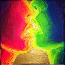 Exista o categorie aparte de pictura si anume pictura pe numere. Sarutul Pictura Fluorescenta Psihedelica Psychedelic Kiss Fluorescent Painting Desene Si Picturi De Corina Chirila