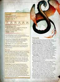 Coatl 5e Dnd Monsters Snake Monster Mythical Creatures Art
