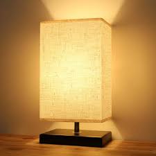 Seealle Wood Table Lamp Minimalist Bedside Table Lamp Simple Desk Lamp Fabric Bedside Nightstand Lamp For Bedroom Coffee T Lamp Table Lamp Wood Nightstand Lamp