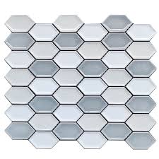 Suitable for walls and floors , this unique porcelain tile creates an interesting honeycomb effecting either the kitchen,bathroom or just as a splashback. Helongated Hex White Ceramic Mosaic Tile Western Distributors