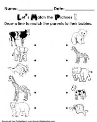 Matching Animal Parents To Their Babies Preschool Worksheet