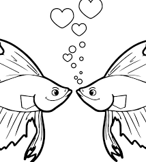Landscape with a fisherman on a lake. Beautiful Kissing Fish Coloring Pages Download Print Online Coloring Pages For Free Color Nimbus