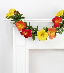 Shop Garlands Greenery At Jo Ann Fabric Craft Stores Orange Flower Garland Greenery Floral Arrangement Spring Floral