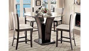 Pub table and chair as suits your purpose. Manhattan Gray Finish Pub Table Set