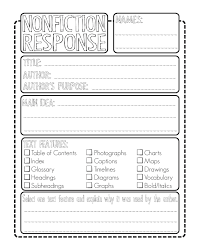 Nonfictionresponse Page 001 Jpg 1425 1800 Text Features Worksheet Text Features Library Lesson Plans