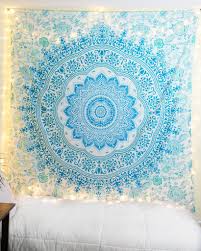 Blue Folklorica Medallion Mandala Tapestry Royalfurnish Com