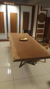 Dogal Ahsap Masa Teak Ahsap Zemin Yemek Masasi