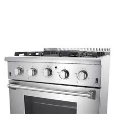 Here's where this thor shines! Thor Kitchen 30 In 4 2 Cubic Ft 4 Element Professional Gas Range With Convection Oven Stainless Steel Hrg3080u Rona