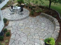 Dry Laid Flagstone Patio Stone Patio Cost Diy Stone Patio Ideas Stone Patio Ideas On A Budget Backyard Patio Stones Diy Stone Patio Stone Patio Designs