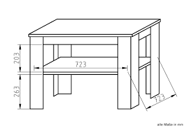 800mm x 1300mm x 450mm. Coffee Table Aitape 20 Colour Sonoma Oak Dark Sonoma Oak Light Measurements 78 X 78 X 57 Cm W X D X H