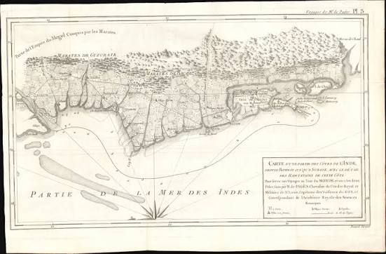 Carte d'Une Partie des Côtes de L'Inde, depuis Bombay jus'qu'a Surate, avec le détail des Habitations de cette Côte.: Geographicus Rare Antique Maps