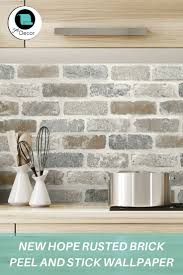 Peel And Stick Brick Backsplash Diy Kitchen Backsplash Kitchen Wallpaper Diy Backsplash