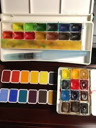Holbein Gansai Set Size Comparison To Winsor Newton And Pentel Vacance Artist Watercolors Sets Pentel Blog Entry Drawing Tools