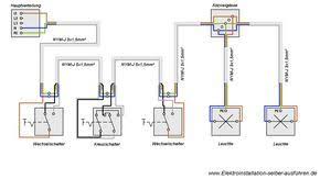 Hier Finden Sie Den Schaltplan Einer Kreuzschaltung Anleitung Mit Denen Sie Ihre Elektroinsta Elektroinstallation Schaltplan Elektroinstallation Selber Machen