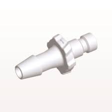 Bayonet Male Connector, Barbed, White - BC530