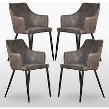 Maybe you would like to learn more about one of these? Zarah Lot De 4 Chaises Design En Simili Cuir Marron Fonce Rembourree Salle A Manger Salon