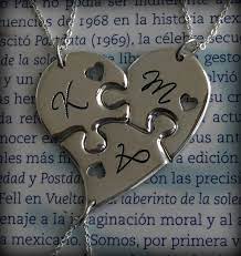 Three Piece Heart Puzzle Personalized With Initials And Handcut Hearts Best Friend Puzzle Heart Ne Best Friend Necklaces Friend Necklaces Friendship Necklaces