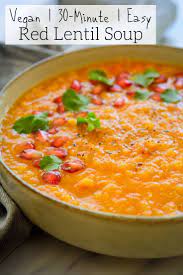 Vegan Red Lentil Soup With Apricots Vegan Lentil Soup Vegan Soup Recipes Lentil Recipes Healthy