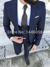 Shop from the world's largest selection and best deals for wedding suits for men. 2018 New Navy Blue Business Mens Suits Wedding Groom 3 Pieces Slim Fit Party Suit Dress Wedding Suits For Men Blazer Tuxedo Suits Aliexpress