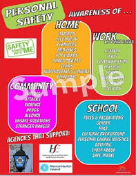 This Poster Creates An Awareness Of The Importance Of Personal Safety In The Home At Work School And In The Community Health And Nutrition Keep Fit Awareness