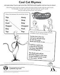 Cat In The Hat Cool Cat Rhymes Activity Raa Rhyming Activities Helping Kids Rhymes