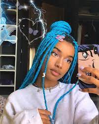 @sekban, taken with an unknown camera 03/11 2017 the picture taken with. Braids Melanin And Blue Hair Image 7638135 On Favim Com