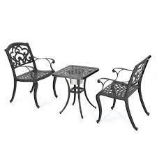 Austin Outdoor 3 Piece Cast Aluminum Square Bistro Set By Christopher Knight Home Shiny Copper Brown Pa Bistro Set Patio Furniture Covers Pergola Plans Diy