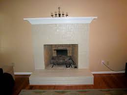 Painted Brick Fireplace Beige