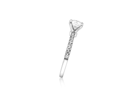 Classic Solitaire Pave Ring