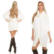 Programme laine dans un filet. Grand Gilet Femme Tendance Betty Couleur Blanc