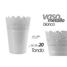 Vai alla fine della galleria di immagini. Vaso Vasetto In Metallo Bianco Tondo 14 10 20 Cm Arredamento Casa Law 728907