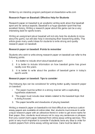 Follow along with this worked out example of a hypothesis test so that you can understand the process and procedure. Calameo Research Paper On Baseball Effective Help For Students