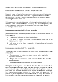 The independent variable (what the researcher changes) and the dependent variable (what. Calameo Research Paper On Baseball Effective Help For Students