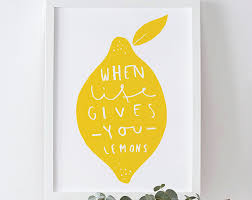 Kitchen Lemon Print A3 Impression Decor A La Maison Art Etsy Lemon Art Colorful Kitchen Decor Cow Kitchen Decor