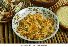 Wash the parboiled rice and put in a sieve so all the water drains out. Fried Rice Ghanaian Cuisine Traditional Assorted Stock Photo Edit Now 1591988296