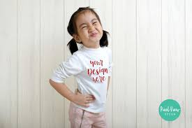 Girls T Shirt Mockup Kids White Long Sleeves Top Casual Style Etsy Long Sleeve Tops Casual White Long Sleeve Top Casual White Long Sleeve Top