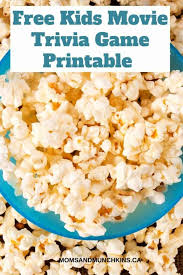 Keep in mind that to make this night special there should be some great food and drink specials and some great 80s music playing over the sound system! Kids Movie Trivia Free Printable Moms Munchkins