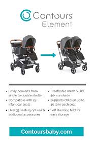Convertible Stroller Single To Double Stroller Element Contours Baby In 2020 Convertible Stroller Stroller Double Strollers