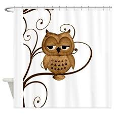 Brown Swirly Tree Owl Shower Curtain By Natures Little Treasures Owl Shower Owl Bathroom Decor Owl Bedding