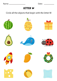 Tips for encouraging letter recognition · read alphabet books · touch and feel letters · explore names together · create a personalized set of alphabet cards · fill . Letter Recognition For Kids Circle All Objects That Start With W 4929613 Vector Art At Vecteezy
