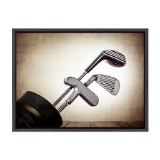 Golf pctures wall decor black and white paintings golf course wall art for living room golfing sports artwork 5 piece prints on canvas house modern decor giclee framed ready to hang(60''wx 32''h) 4.6 out of 5 stars 158. 18 X 24 Sylvie Golf Clubs Framed Canvas By Shawn St Peter Gray Designovation Target