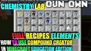 They're very resourceful for characters that can't move and only do what you tell them. Minecraft Education Edition Full Recipes Chemistry Lab How To Use Compound Creator You Must Know Youtube