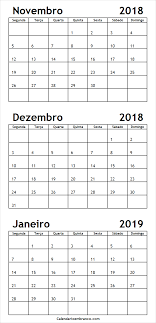 Calendário 2018 Com Feriados Para Imprimir Calendario De Novembro Dezembro 2018 Janeiro De 2019 Brasil Feriados Editavel Novembro Calendario Dezembro Dezembro
