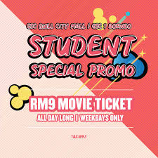 Movie theater in kuala lumpur, malaysia. Gsc Quill City Mall Gsc 1 Borneo Special Student Rate Promotion