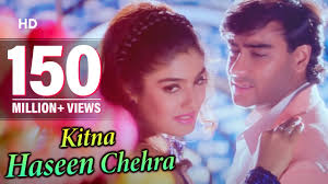Kitna Haseen Chehra Dilwale Songs Ajay Devgan Raveena Tandon Kumar Sanu Kumar Sanu Youtube