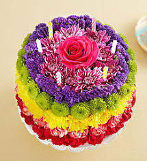 birthday wishes flower cake rainbow